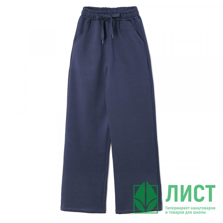 Брюки-палаццо для девочки (TETO) артикул 10253 цвет темно-синий