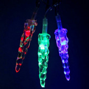 Гирлянда электрическая для дома фигурная 05м 20LED "Сосульки" цвет мульти (светлый провод) (можно соединять) арт.183-0063