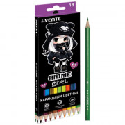 Карандаши цветные (deVENTE) Anime Girl 18 цветов 2М 2,8 мм шестигранные арт.5023412
