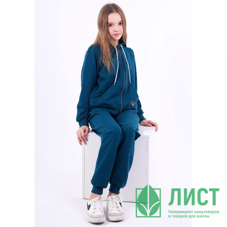 Костюм спортивный для девочки (MULTIBREND) арт.450656 размер 36/140-42/158 трикотажный цвет темно-зеленый