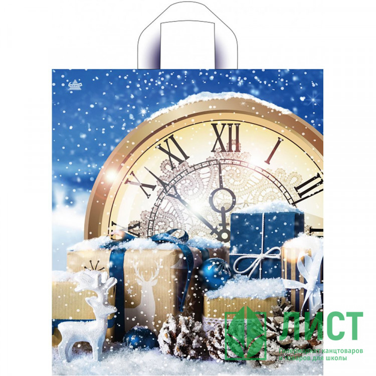 Пакет ПВД с ручкой петля "Снежный" НГ 42*38см 37мкм арт.ПТЛ53345