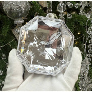 Украшение декор.подвеска пластик "DIAMOND_Elegant" 10см цв.серебро арт.196-0845