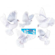 Украшение на скотче "Голуби в полёте" 5шт/наб арт.3000442