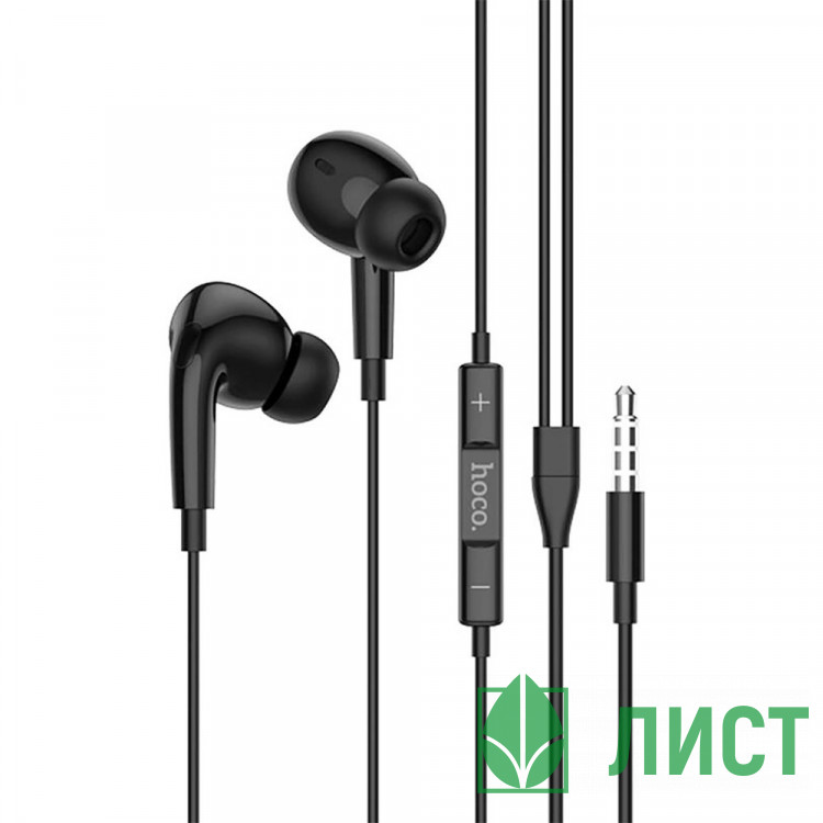 Наушники вакуумные проводные HOCO M101 Pro Crystal, черный