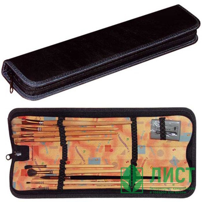 Пенал (Оникс) для кистей кожзам черный арт ПКЗ 08-50