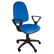 Кресло для оператора пластик/кожзам PRESTIGE синий