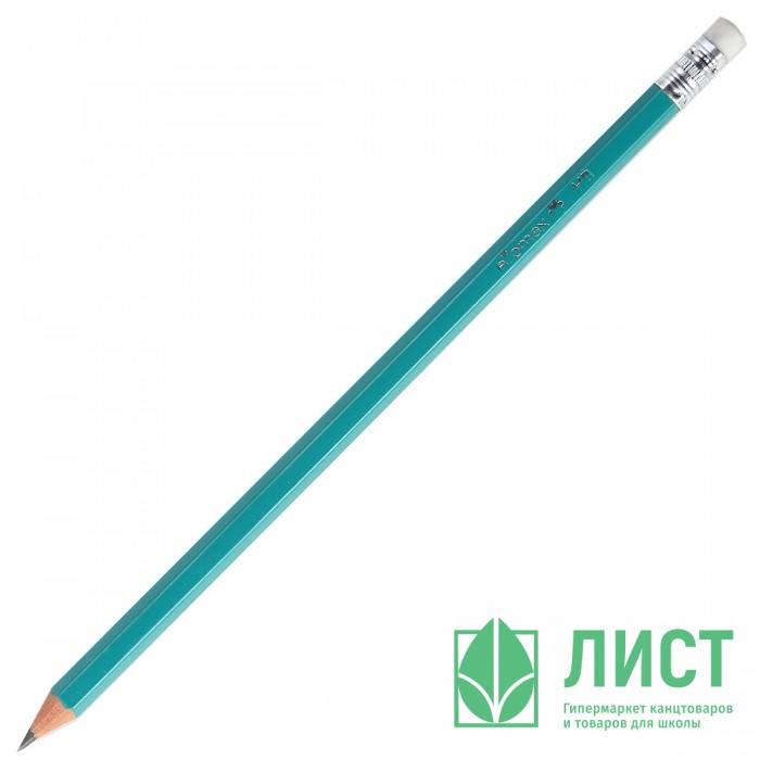 Карандаш черно-графитный Attomex с ластиком НВ пластик арт.5032601