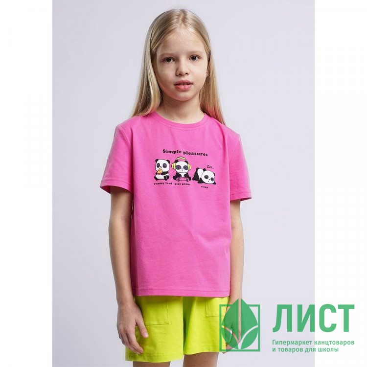 Футболка для девочки арт.CLE 836209/59кд_п размер 34/134-42/158 цвет розовый