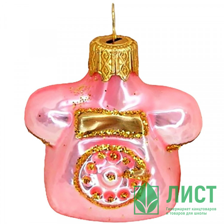Украшение на ёлку стекло 06см "Телефон" розовый п/у арт.ФУ-184/2