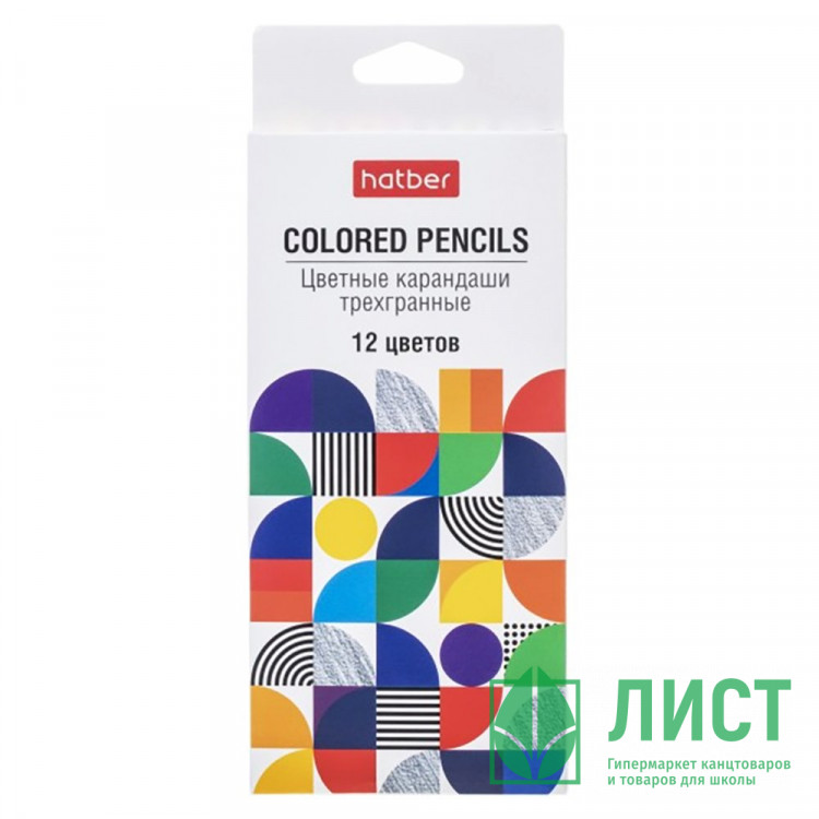 Карандаши цветные (Hatber) ECO Concept 12 цветов трехгранные арт.CS_074518