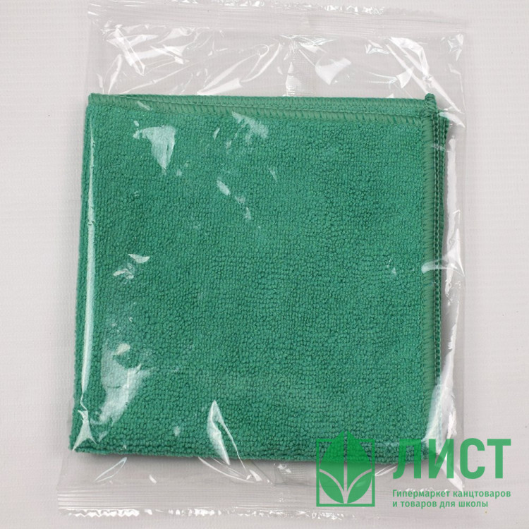 Салфетка универсальная микрофибра 30*30 320г/м2 1шт/уп зеленая арт.55-9166