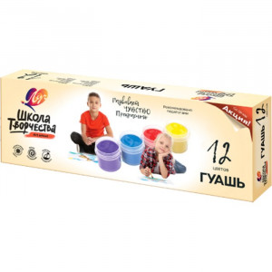Гуашь 12 цветов ЛУЧ Школа творчества 20мл арт 29С 1753-08