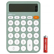 Калькулятор настольный 12 разрядный одинарное питание  Deli 105*158*28 (EM124GREEN) зеленый (Ст.1)