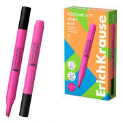 Маркер флуорисцентный ErichKrause Visioline V-17 light Neon 0,69-3мм скошенный розовый арт.63558 (Ст.12)