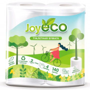 Бумага туалетная 2-слоя втулка 4рулона в упаковке 17,5 метров Joy Eco белая (Ст.12)