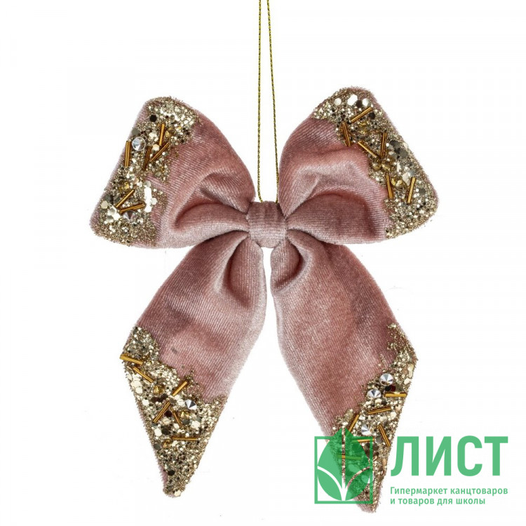 Украшение декоративное "Бант" 23*17см "Бархатная нежность" цв.розовый арт.793114