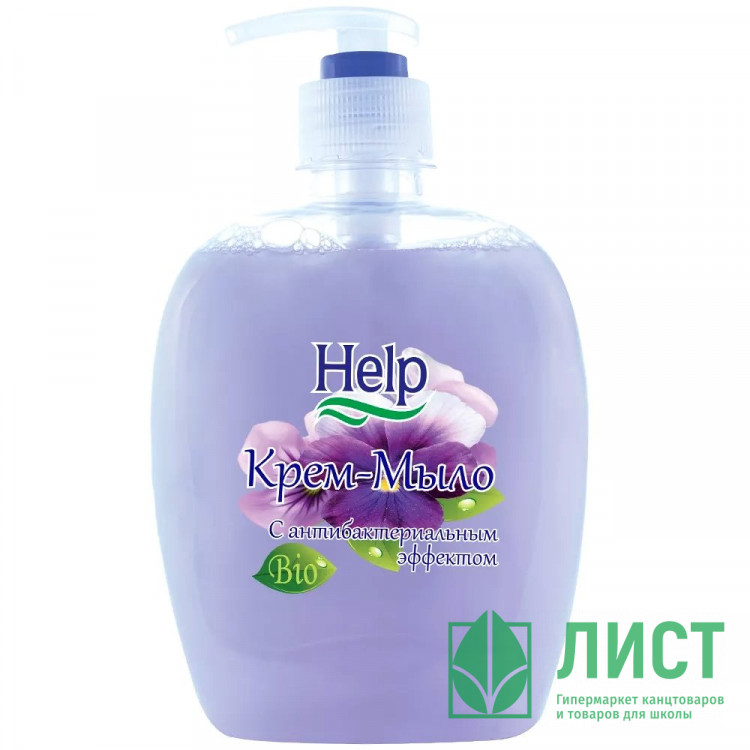 Крем-мыло жидкое 500миллилитров дозатор HELP антибактериальный