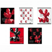Тетрадь А5 клетка 48 листов скоба (ErichKrause) Balloon Dog ламинация soft-touch выборочный УФ-лак ассорти арт.63306