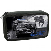 Пенал 2 отделения (Оникс) ПКК 11-5 Джип с динозавром 190х110мм ламинированный картон