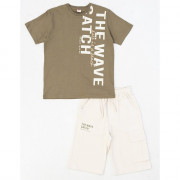 Комплект для мальчика арт.DMB 7516 размер 32/128-44/164 (футболка+шорты) цвет хаки