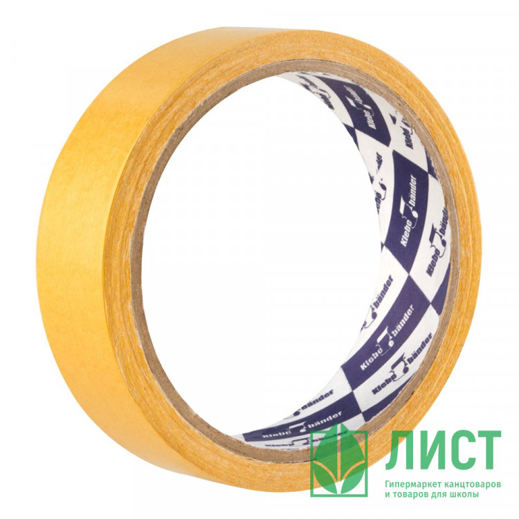 Скотч двусторонний на полипропиленовой основе 25*10м ТМ Klebebänder арт.21188  (Ст.72)