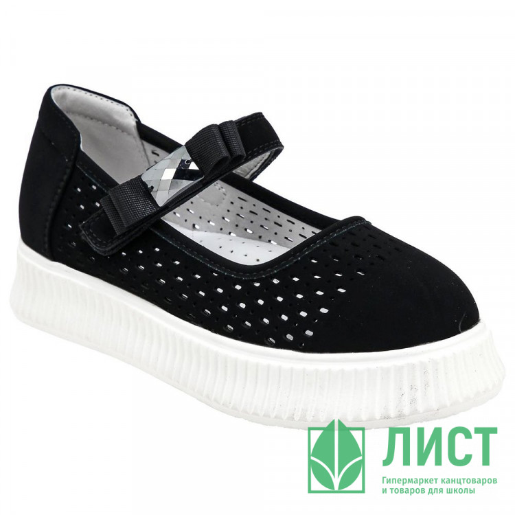 Туфли для девочки (Kenka) черный верх-искусственный нубук подкладка-натуральная кожа размерный ряд 32-37 арт.MRR_2675-3_black